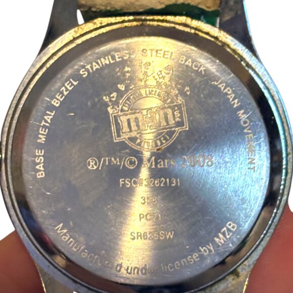 Mars M&M 2008 Green M&M watch FSC3262131 green straps metal bezel stainless back - Picture 6 of 7